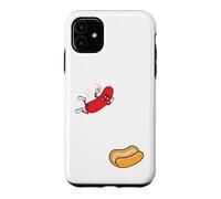 Carcasa para iPhone 11 Hot Dog Saltando En Bun Retro Summer BBQ Grill 4 de Julio