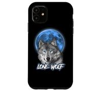 Carcasa para iPhone 11 Howling Lone Wolf On Moon Animal Funny Wolves Lover