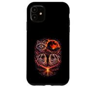 Carcasa para iPhone 11 Howling Raccoon 3, Luna roja, Eclipse, Cielo Nocturno, Vintage