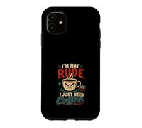 Carcasa para iPhone 11 Humor Cafe Design No Maleducado Solo Necesito