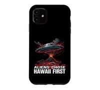 Carcasa para iPhone 11 Humor OVNI sobre Volcano Island
