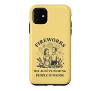 Carcasa para iPhone 11 Humor Retro Fuegos Artificiales Anti-Violencia