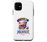 Carcasa para iPhone 11 I Could Be Meaner Skull Butterfly Art, Dark Gothic Floral