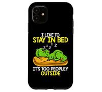Carcasa para iPhone 11 I Like to Stay in Bed It’s Too Peopley Outside, Dinosaur