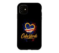 Carcasa para iPhone 11 I Love Cabo Verde Vacaciones Travel Golden Heart Flag Turista