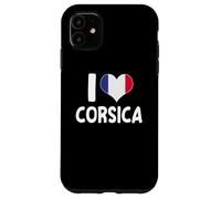Carcasa para iPhone 11 I Love Corsica Francia Bandera Corazón Orgullo Córcega