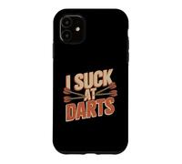 Carcasa para iPhone 11 I Suck At Darts Juegos de Pub Casuales con Mala puntería -