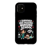 Carcasa para iPhone 11 I Survived Her Passing Nursing School Funny Nurse Boyfriend