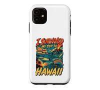 Carcasa para iPhone 11 I Survived My Trip To Hawaii Vacation Shark Volcano Humor