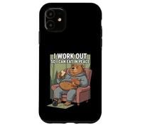Carcasa para iPhone 11 I Work out So I Can Eat In Peace Funny Gym Motivación Cita