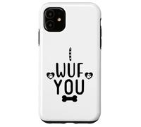 Carcasa para iPhone 11 I Wuf You Dog Lover Cute Dog Paw Print Dog Mom Dad Dogs Mum