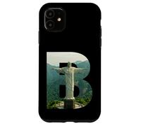 Carcasa para iPhone 11 Iconic Brasil Paisaje Cristo Redentor Letra B