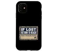 Carcasa para iPhone 11 If Lost Return To Beach Coastal Crab Sign