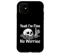 Carcasa para iPhone 11 I'm Fine No Worries Esqueleto Divertido Humor Sarcástico