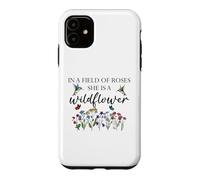 Carcasa para iPhone 11 In a Field of Roses She is a Wildflower Hummingbird Floral