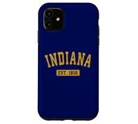 Carcasa para iPhone 11 Indiana Clásico Vintage Texto Amarillo EST. 1816