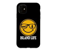 Carcasa para iPhone 11 Island Surf Smile Face Gafas de Sol Beach Life Vibes Graphic