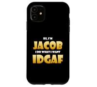 Carcasa para iPhone 11 Jacob Costume Idgaf Meme Personalized Jacob First Name Jake