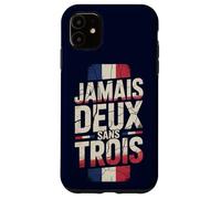 Carcasa para iPhone 11 Jamais Deux Sans Trois Francia FRA Vintage