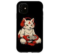 Carcasa para iPhone 11 Japonés Kitsune Gamer Anime Retro Videojuegos Ukiyo-e