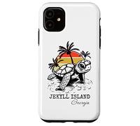 Carcasa para iPhone 11 Jekyll Island Georgia Sea Turtle Preserve 70s Estilo Retro