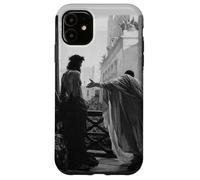 Carcasa para iPhone 11 Jesucristo Arrestado Poncio Pilato Pintura Bíblica Negro