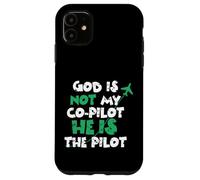 Carcasa para iPhone 11 Jesus God is The Pilot Aviation Christian Faith