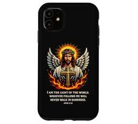 Carcasa para iPhone 11 Jesús Luz del Mundo Juan 8:12 Versículo de la Biblia Cristiana