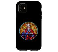 Carcasa para iPhone 11 Jesús Sagrado Corazón Rojo Vitral Sao Paulo Arte Católico