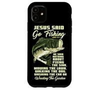 Carcasa para iPhone 11 Jesus Said Go Fishing Fish Story Biblia Pesca Pesca de lubina