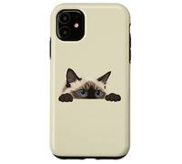 Carcasa para iPhone 11 Judging You Silently Ragdoll Ojos Azules Asoma