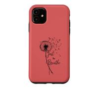 Carcasa para iPhone 11 Just Breathe Dandelion Butterfly Inspirational Boho Floral