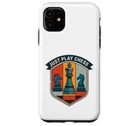 Carcasa para iPhone 11 Just Play Chess Retro Juego de Mesa Amantes Jugador de ajedrez