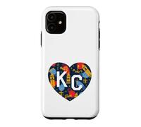 Carcasa para iPhone 11 Kansas City KC Plaza Lights Festive Christmas Heart