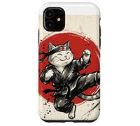 Carcasa para iPhone 11 Karate Gato Japonés Artes Marciales Sumi-e Japón Vintage Mamá
