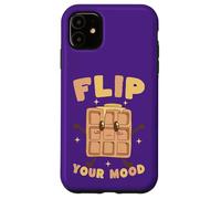 Carcasa para iPhone 11 Kawaii Waffle Dale la Vuelta a tu Estado de ánimo Mensaje Positivo