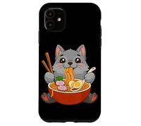 Carcasa para iPhone 11 Kawaii Wolf - Cuenco de Fideos Ramen, Comida Japonesa, Taza de Anime, Sopa