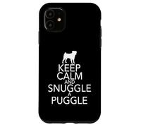 Carcasa para iPhone 11 Keep Calm and Snuggle A Puggle Dog Lover Pug Camiseta