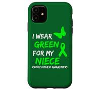 Carcasa para iPhone 11 Kidney Disease I Wear Green For My Niece Ribbon