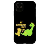 Carcasa para iPhone 11 Kids My Godmother Loves Me Dinosaur for Godson Gifts