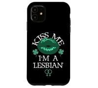 Carcasa para iPhone 11 Kiss Me I'm a Lesbian St Patricks Day Green Lips Les Pride