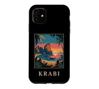 Carcasa para iPhone 11 Krabi Tailandia Tropical Coast Sunset Retro Viaje Diseño
