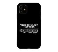 Carcasa para iPhone 11 La alfabetización Musical Importa Me Gusta Comer Cachorros
