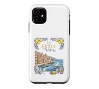 Carcasa para iPhone 11 La Dolce Vita Riviera Italiana Costa Amalfitana Acuarela
