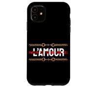 Carcasa para iPhone 11 L'Amour with Printed Golden Style Chains Valentin's Day Love