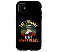 Carcasa para iPhone 11 Lector Vintage The Library Is My Happy Place, Bibliotecario Retro