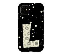 Carcasa para iPhone 11 Letra Celestial L Sol Luna Alfabeto Vintage