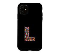 Carcasa para iPhone 11 Letter L Candy Rainbow Sprinkles Monogram Men, Women, Kids