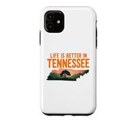 Carcasa para iPhone 11 Life Is Better in Tennessee, Scenic TN State Outline Sunset