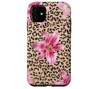 Carcasa para iPhone 11 Lily Tiger Flower On Cheetah Leopard Animal Print Verano